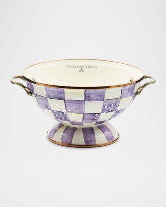 MacKenzie-Childs Violet Check Large Colander