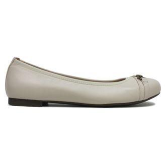 Vionic Delanie Leather Textile Womens Slip On Shoes - Cream - Size:UK 5.5