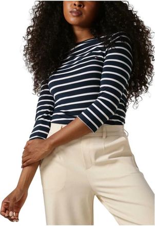 Tommy Hilfiger Heritage Boat Neck Tee 3/4 - Dames - Tops - Blauw - Maat: XS Viscose