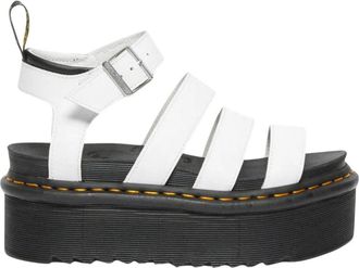 Dr. Martens Blaire Quad Leren Sandaal - Dames - Sandalen - Wit - 40 EU - Schoenen