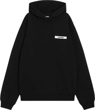 Jacquemus Hoodies & sweatvesten, Heren, Zwart, M, Katoen, Le Hoodie Gros Grain