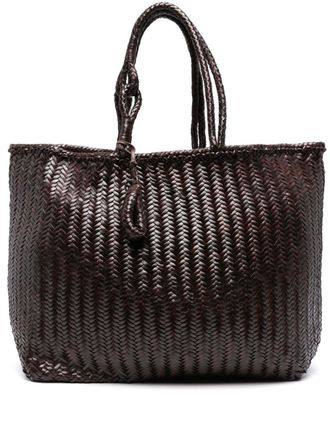 Christophe Lemaire Shopper met chevron streep - Bruin