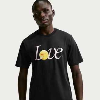 Nike Mens Court Tennis T-Shirt in Black | IU7414-010