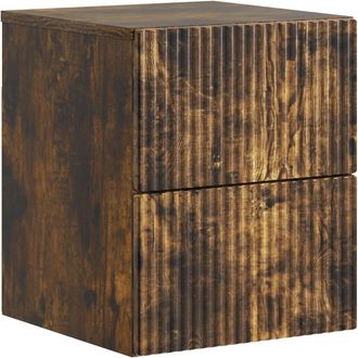 vidaXL Mesita De Noche De Pared Roble Ahumado 33 X 34,5 X 40 Cm Vidaxl