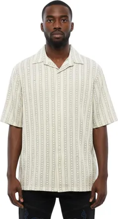 Off-white Light Beige Regular Stripes Shirt