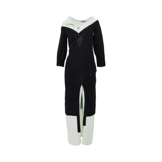 The Attico Asymmetrical midi knitted dress Woman 40