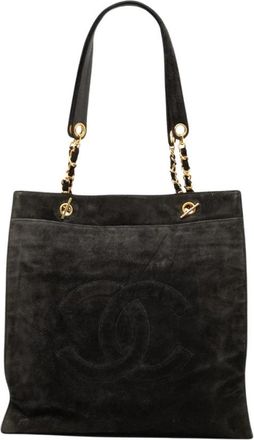 Chanel Pre-owned Suede Tote Bag - Dames - Vintage Shopper - Zwart - ONE Size - Su&egrave;de - Vintage