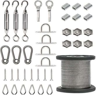 OEM [nunca Usado] Cable Met&aacute;lico De 50 M, Cable De Acero Inoxidable 304, Tensor De Cable De Acero Inoxidable, Enrejado Para Plantas Trepadoras De Exterior