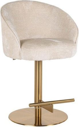 Richmond Interiors Höhenverstellbarer Design Barstuhl Zabi - White Chenille