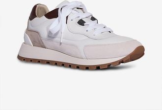 Brunello Cucinelli Niedrige Nappa- und Wildledersneakers Monile