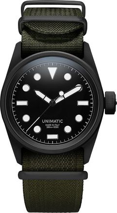 Unimatic Modello Cinque Unilight U5S-BL Automatic Watch Set, 36mm in Black at Nordstrom