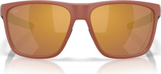 Costa 62mm Ferg X-Large Polarized Pillow Sunglasses in Matte Terra Cotta /Gold 580G at Nordstrom