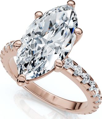 Pompeii3 Certified 3.40Ct Marquise Diamond Engagement Ring 14k Gold Lab Grown