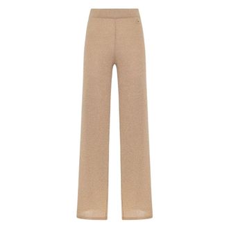 Akep Wijde broek - Dames - Broeken - Beige - Maat: XL Viscose
