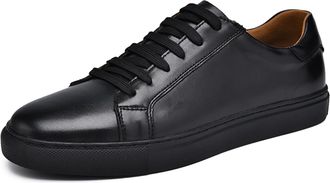 Generic Mens Leather Dress Sneakers Business Casual Shoes for Men Comfort Breathable Fashion Sneakers (6.5,Black 2)