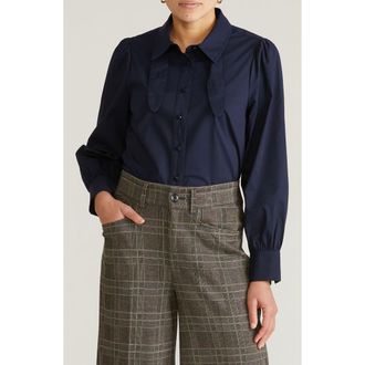 Universal Standard Janet Stretch Poplin Button-Up Shirt in Navy Blue at Nordstrom, Size Xl