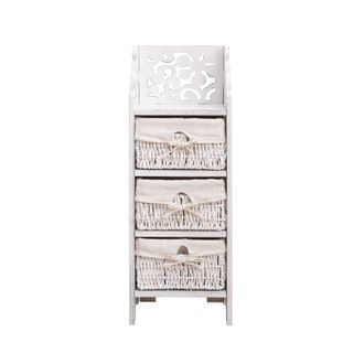 Mobili Rebecca Mobili Rebecca - Rebecca Mobili Cajonera 3 Cajones Madera Blanco Shabby Chic 78x29x22