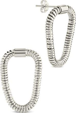 Sterling Forever Chunky Snake Chain Front Ring Drop Earrings in Silver at Nordstrom Rack