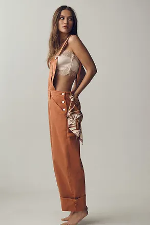 Pilcro Kayden Regenerative Cotton Barrel Overalls by Pilcro