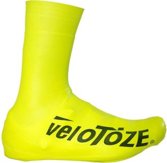 VeloToze Tall Shoe Cover 2.0 - Covers Road Cycling Shoes - Water-Proof, Windproof Overshoes for Bike Rides in Spring, Fall, Winter Rainy, Cold Weather - Bright