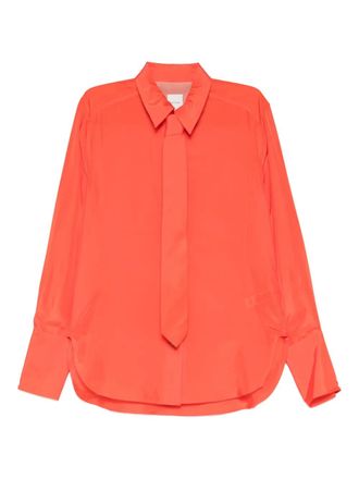 Paul Smith silk shirt - women - Silk/Polyester - 42 - Orange