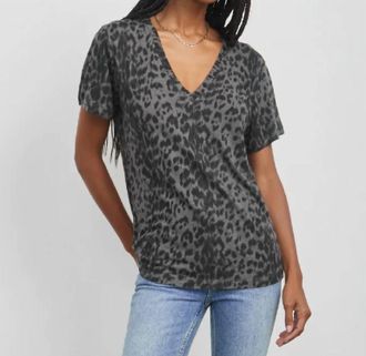 Rails Cara Umber Leopard Top In Dark Grey