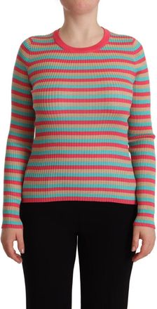 Dolce & Gabbana Womens Tsh7618 Ribbed Knit Top - Light Pink Silk - Size EU 40 (Womens)