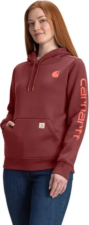 Carhartt Work in Progress Iconic Clarksburg Hoodie Womens Barnwood Graphic Relaxed Fit JAX1761