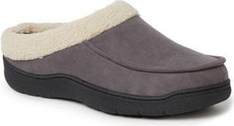 Dearfoams Microsuede Faux Shearling Slipper in Pavement at Nordstrom Rack, Size X-Large