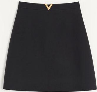 Valentino Crepe Couture Short Skirt Woman BLACK 36