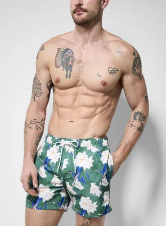 BOSS Mens Painted flower swim trunk