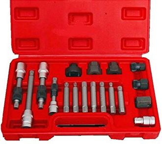 Trade Shop Trade Shop - Kit Di Chiavi Per Smontaggio Puleggia E Alternatore Motore Auto 18 Pezzi Valigia
