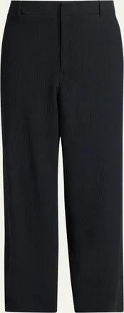 Giorgio Armani Mens Seersucker Wide-Leg Trousers