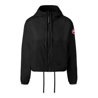Canada Goose Light Jackets, female, Black, XS, Black Wind Jacket Cropped Style