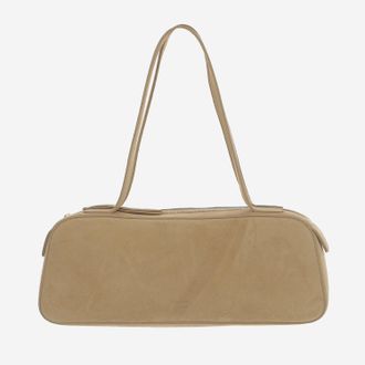 Khaite Womens Simona Shoulder Bag Beige Kid Leather (suede)