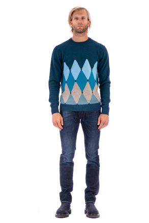 Ballantyne Argyle Cashmere Crewneck Sweater