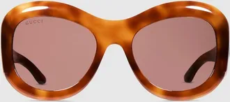 Gucci Round Frame Sunglasses, Orange