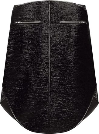 Courr&egrave;ges Circle Vinyl Rok - Dames - Midirokken - Zwart - S - Katoen - Rokken