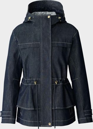 Mackage Kaori Wind-Resistant Twill Peplum Jacket with Hood
