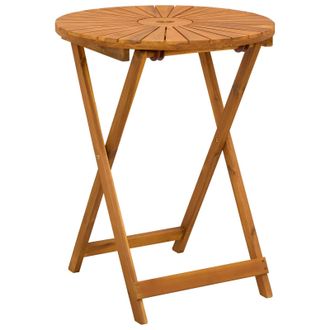 vidaXL Mesa De Jard&iacute;n Plegable Natural &Oslash;60 X 75 Cm Vidaxl