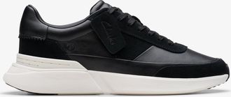 Clarks Mens Craft Pace Black Leather Trainers - Size UK 10.5