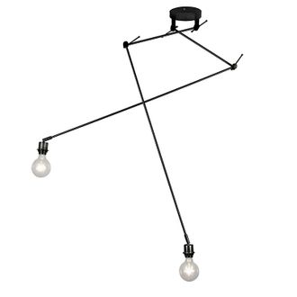 QAZQA Moderno L&aacute;mpara Colgante Moderna Negra Sin Pantalla 2 Luces - Blitz Acero Alargada Adecuado Para Led Max. 2 X 60 Watt - Qazqa