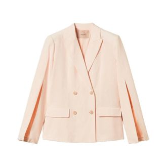 Twinset Blazers, female, Pink, Size: M Blazer Doppio Petto Con Spacchi Maniche