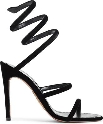 Rene Caovilla Sandali Velvet Snake - - Shoes - Donna - Nero - 39 1/2 EU