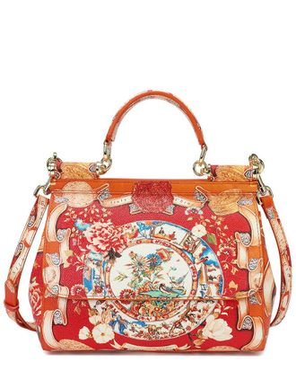 Tiffany & Fred Saffiano Painted Leather Top-Handle Satchel