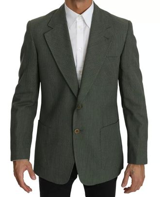 Romeo Gigli Green Linen Blazer One Piece Single Breasted Mens Jacket