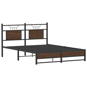 Berkfield Home Decorative Bed Frame without Mattress Brown Oak 137x190 cm Engine