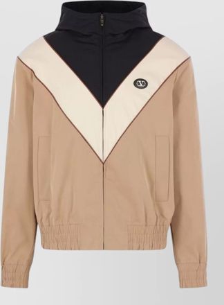 Valentino vlogo hooded blouson jacket elastic cuffs