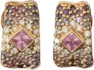 Links of London Pink Sapphire & Diamond Yellow Gold Earrings