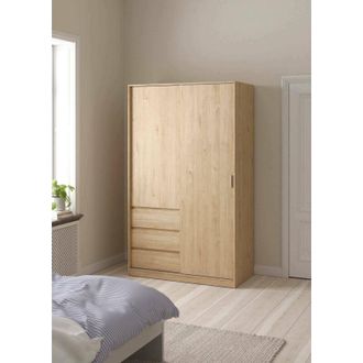 Dmora Armario 2 Puertas Clemence, Muebles De Dormitorio, Vestidor, Armario De Ropa, 119x60 H200 Cm, Roble - Dmora